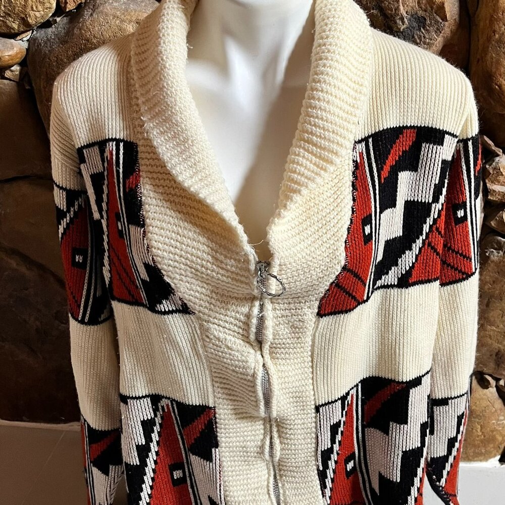 Big Lebowski Style Vintage Zip Up Cardigan Montgomery Ward